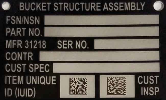 laser marking of 2 data matrix on black metal