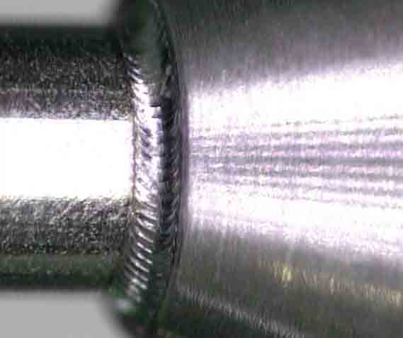 up close shot of a clean weld performed on 303 and 304 stainless steel